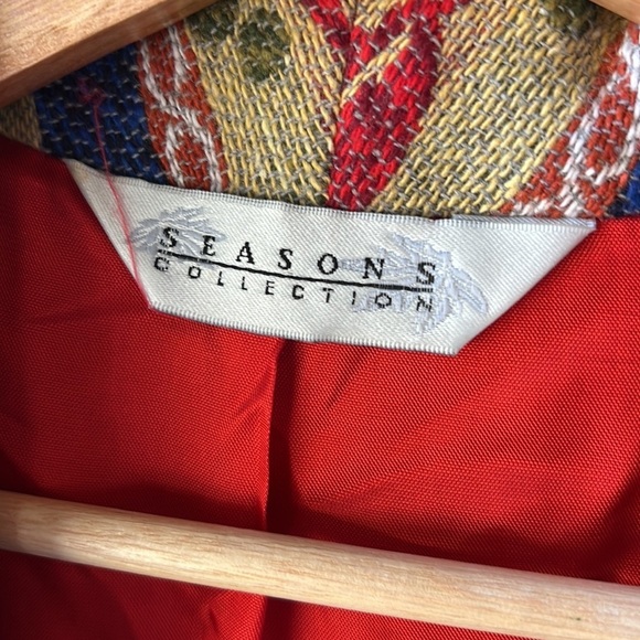 Season Collections Canada Wool Blend Oversized Blazer Jacket. Brocade. Holiday M - Picture 3 of 7